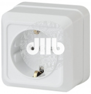 Розетка 2P+E Schuko, 16А-250В, ОУ, б.м.п., Quadro, белый, 2Э-202-01