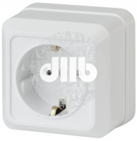 Розетка 2P+E Schuko, 16А-250В, ОУ, б.м.п., Quadro, белый, 2Э-202-01