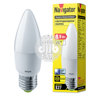 Лампа светодиодная LED 8.5вт Е27 дневной матовая свеча
