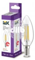 Лампа светодиодная LED 7вт Е14 теплый свеча FILAMENT