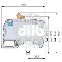 Клемма винтовая ZS4-S-T2-R1-BL 4 мм. кв. синяя 2 контакта для перемычки