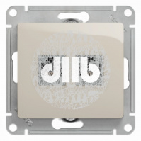GLOSSA Розетка двойная RJ11+RJ45 категория 5E механизм молочный