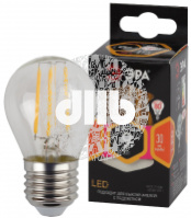 Лампа светодиодная F-LED P45-9w-827-E14  (филамент, шар, 9Вт, тепл, E14) (10/100/4000) ЭРА