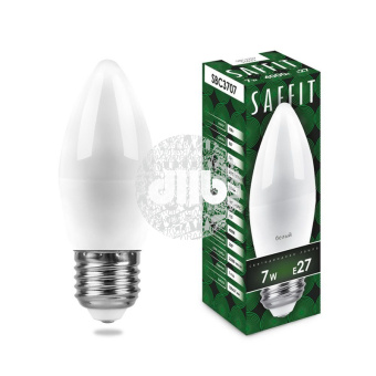 Лампа светодиодная LED 7вт E27 белый матовая свеча