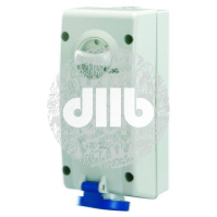 Розетка наружной установки IP44 16А 3P+E 400В с механической блокировкой и боковым расположением раз