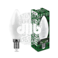 Лампа светодиодная LED 7вт E14 белый матовая свеча