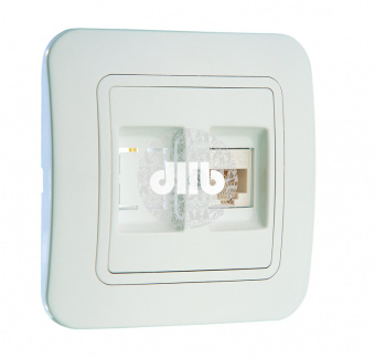 Lillium бел/бел розетка CAT5e + гнездо