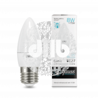 Лампа светодиодная LED 8вт 230в, Е27, белый, свеча Gauss Elementary