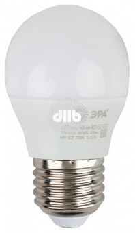 Лампа светодиодная P45-6W-827-E27,шар,6Вт,тепл,E27