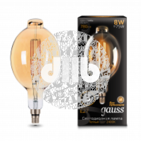 Лампа светодиодная LED 8Вт Е27 2400К 780Лм Vintage Filament BT180 180*360mm Golden Gauss