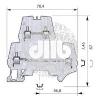 Клемма винтовая ZS6-D2-OR 6мм.кв. двухуровневая 2цепи