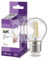 Лампа светодиодная LED 5вт Е27 теплый шар FILAMENT