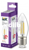 Лампа светодиодная LED 7вт Е27 теплый свеча FILAMENT