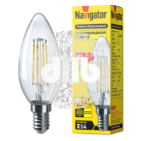 Лампа светодиодная LED 4вт E14 теплый свеча FILAMENT