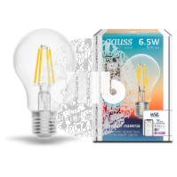 Лампа светодиодная LED 6,5Вт E27 2000-6500К A60 Filament Smart Home DIM+CCT Gauss
