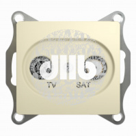 GLOSSA Розетка телевизионная TV-SAT одиночная в рамку 1дБ бежевая