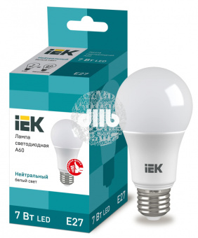 Лампа светодиодная LED 7вт E27 белый ECO