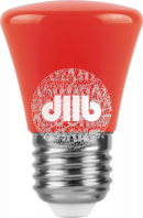 Лампа светодиодная LED 1вт Е27 красный колокольчик