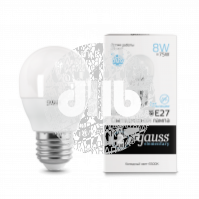 Лампа светодиодная LED 8вт 230в, Е27, дневной, шар Gauss Elementary