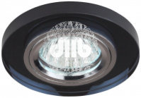 Светильник  декор стекло круглое MR16,12V/220V, 50W, хром/черный DK7 CH/BK ЭРА