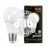 Лампа светодиодная LED 16Вт E27 A60, теплый Gauss