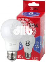 Лампа светодиодная LED A60-8W-865-E27 R  (диод, груша, 8Вт, хол, E27) (10/100/1500) ЭРА