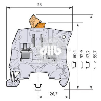 Клемма винтовая ZS4-S-BL 4мм.кв. синяя