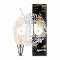 Лампа светодиодная LED 5вт, 230в, Е14, FILAMENT, теплый, свеча на ветру Gauss
