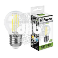 Лампа светодиодная LED 5вт Е27 белый шар FILAMENT