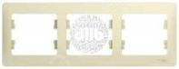 GLOSSA Рамка горизонтальная 3 поста бежевая