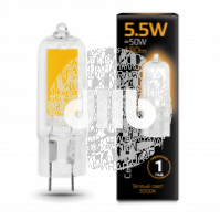 Лампа светодиодная LED 5.5Вт 3000K G4 AC220-240V Glass Gauss
