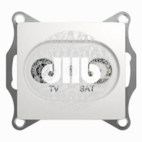 GLOSSA Розетка телевизионная TV-SAT одиночная в рамку 1дБ белая