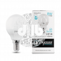 Лампа светодиодная LED 8вт 230в,Е14,белый, шар Gauss Elementary