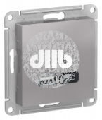 РОЗЕТКА USB ATLASDESIGN A+С, 5В/2,4А, 2х5В/1,2А, механизм, АЛЮМИНИЙ