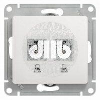 Розетка Glossa двойная компьютерная RJ45 + RJ45 кат.5E механизм белый