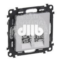 Valena LIFE Розетка информационная двойная RJ45 категория 6 UTP с лицевой панелью алюминий