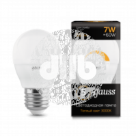 Лампа светодиодная LED 7вт,230в,Е27,теплый,dim,шар Gauss