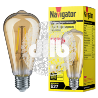 Лампа светодиодная LED 4вт E27 теплый ST64 ретро FILAMENT