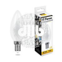 Лампа светодиодная LED 7вт Е14 теплый матовая свеча FILAMENT