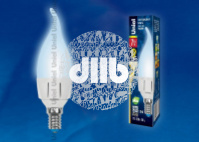 Лампа светодиодная LED 7вт 175-250В свеча на ветру матовая 600Лм Е14 4000К Uniel ЯРКАЯ