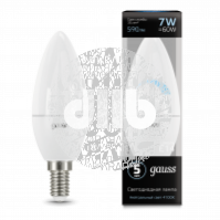 Лампа светодиодная LED 7вт, 230в, Е14, белый, dim, свеча Gauss