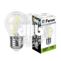 Лампа светодиодная LED 7вт Е27 белый шар FILAMENT