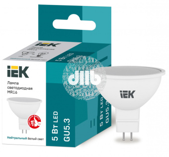Лампа светодиодная LED 5вт 230в GU5.3 белый ECO