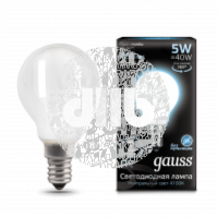 Лампа светодиодная LED 5Вт 230в,E14 Filament OPAL белый,шар Gauss