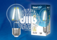 LED-A60-8W/NW/E27/CL GLA01TR Лампа светодиодная. Форма ''A'', прозрачная. Серия Air. Белый свет (400