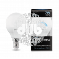 Лампа светодиодная LED 7вт, 230в, Е14, белый, dim, шар Gauss
