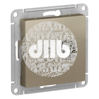 Розетка ATLASDESIGN двойная компьютерная+ТВ RJ45+TV категория 5E механизм шампань