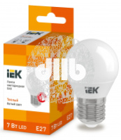 Лампа светодиодная LED 7вт E27 тепло-белый матовый шар ECO