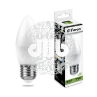 Лампа светодиодная LED 7вт Е27 белый матовая свеча