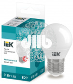 Лампа светодиодная LED 9вт Е27 белый матовый шар ECO